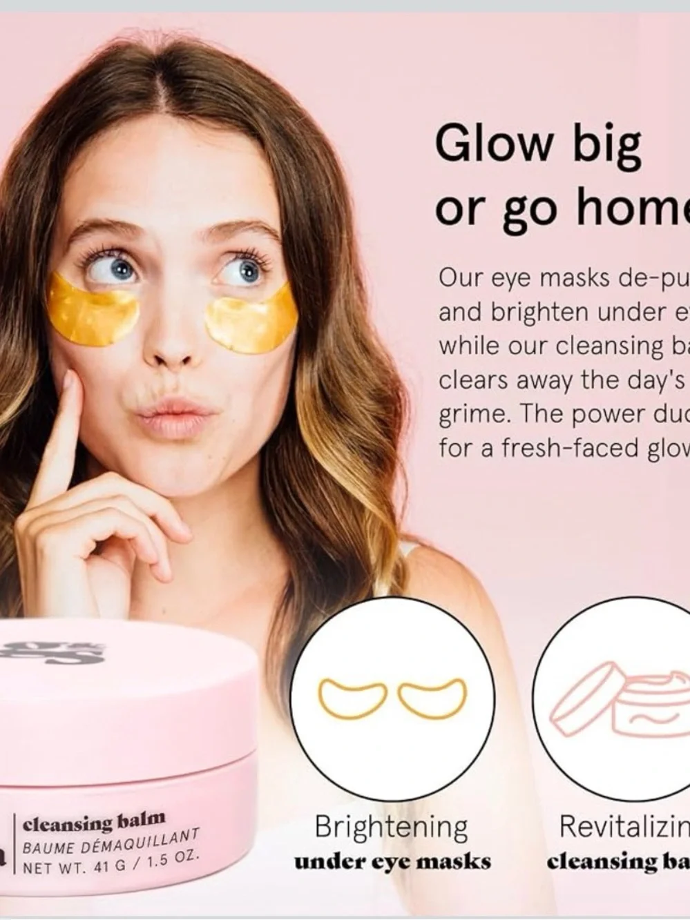 Eye mask pack among skincare items